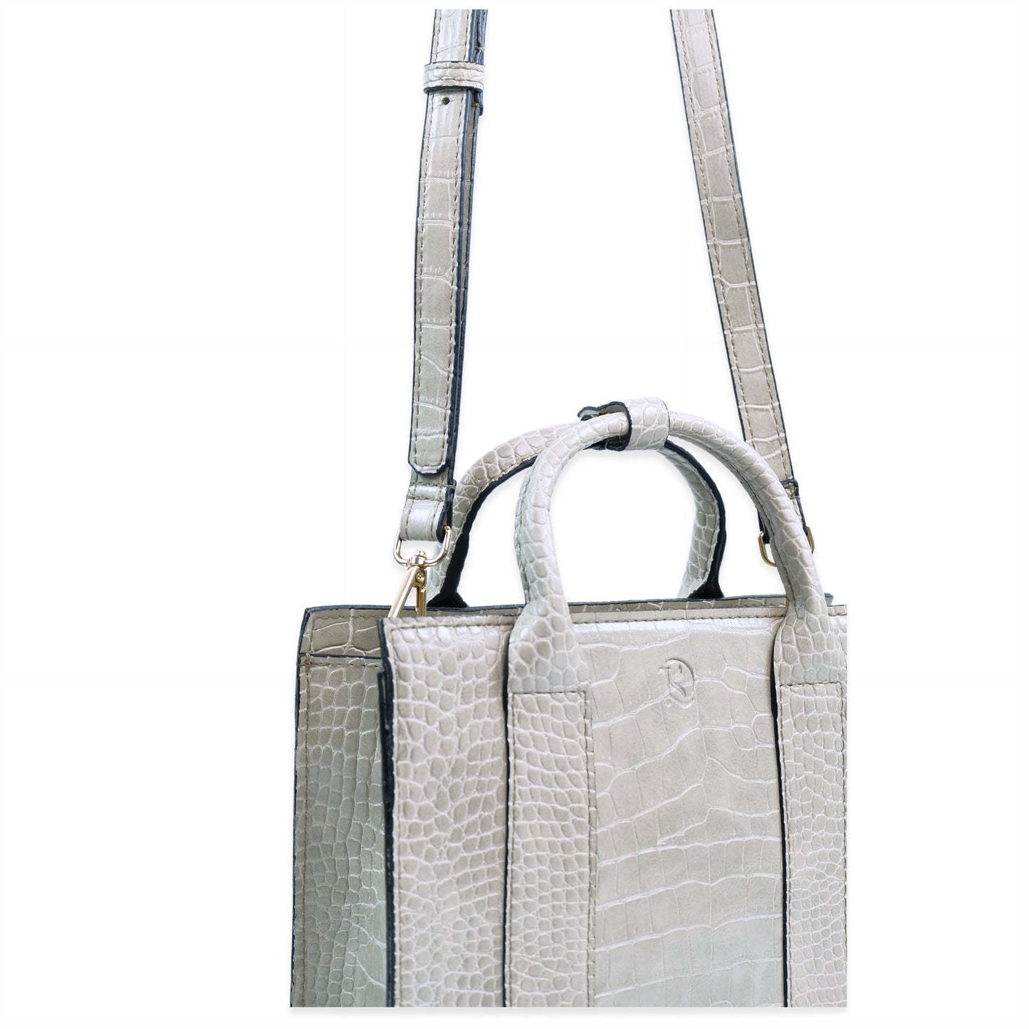 (CLEARANCE) SAFIRA Bag in Croco Bone - PU Leather