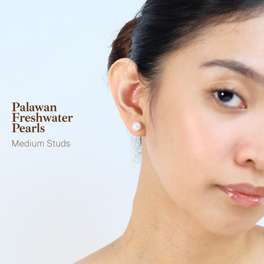 Palawan Freshwater Pearls MEDIUM Studs - White (8-10mm)