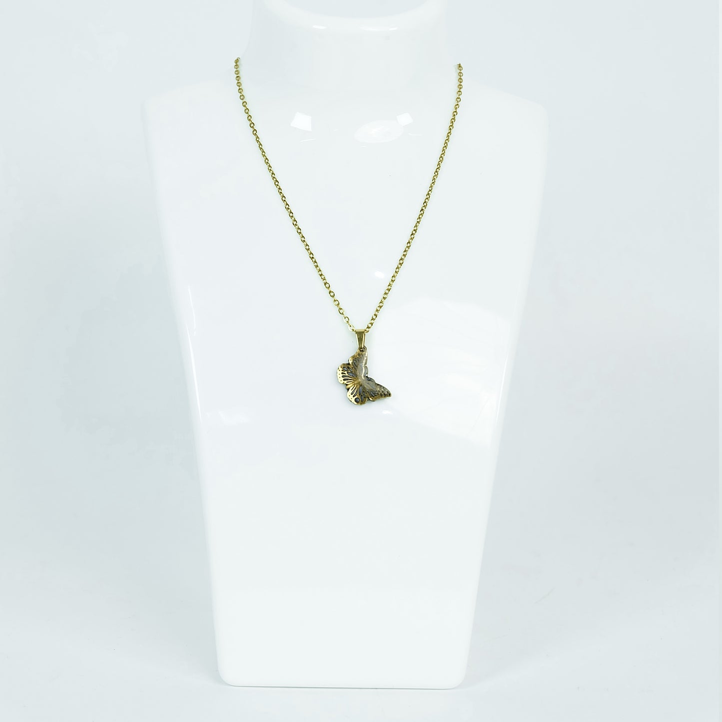 Dainty Butterfly Necklace in Gold - Polymer Clay/Resin