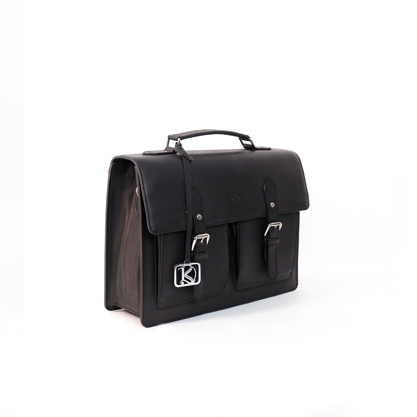 SULTAN Laptop Bag in Black Silver - Genuine Leather