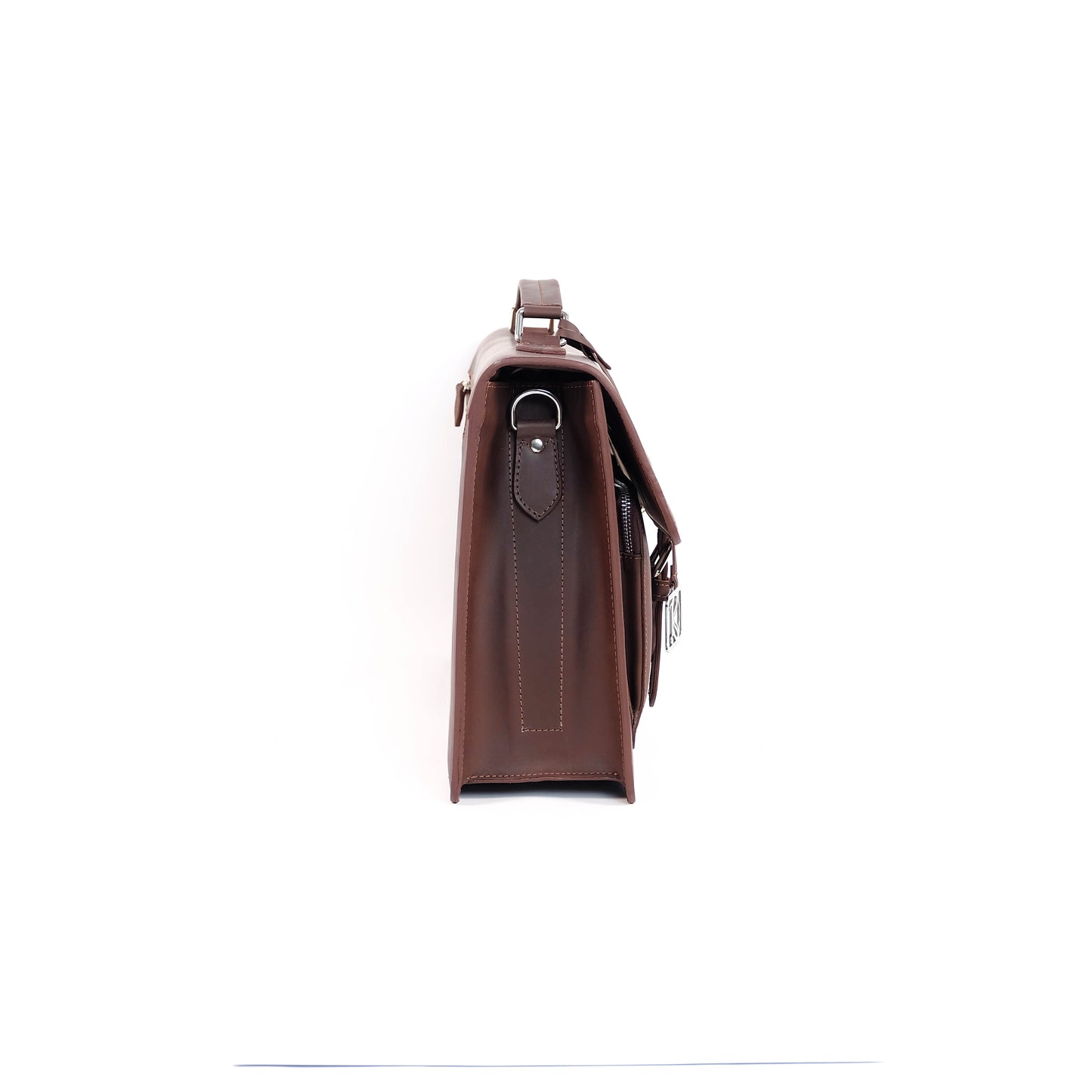 SULTAN Laptop Bag in Vintage Dark Brown Silver - Genuine Leather