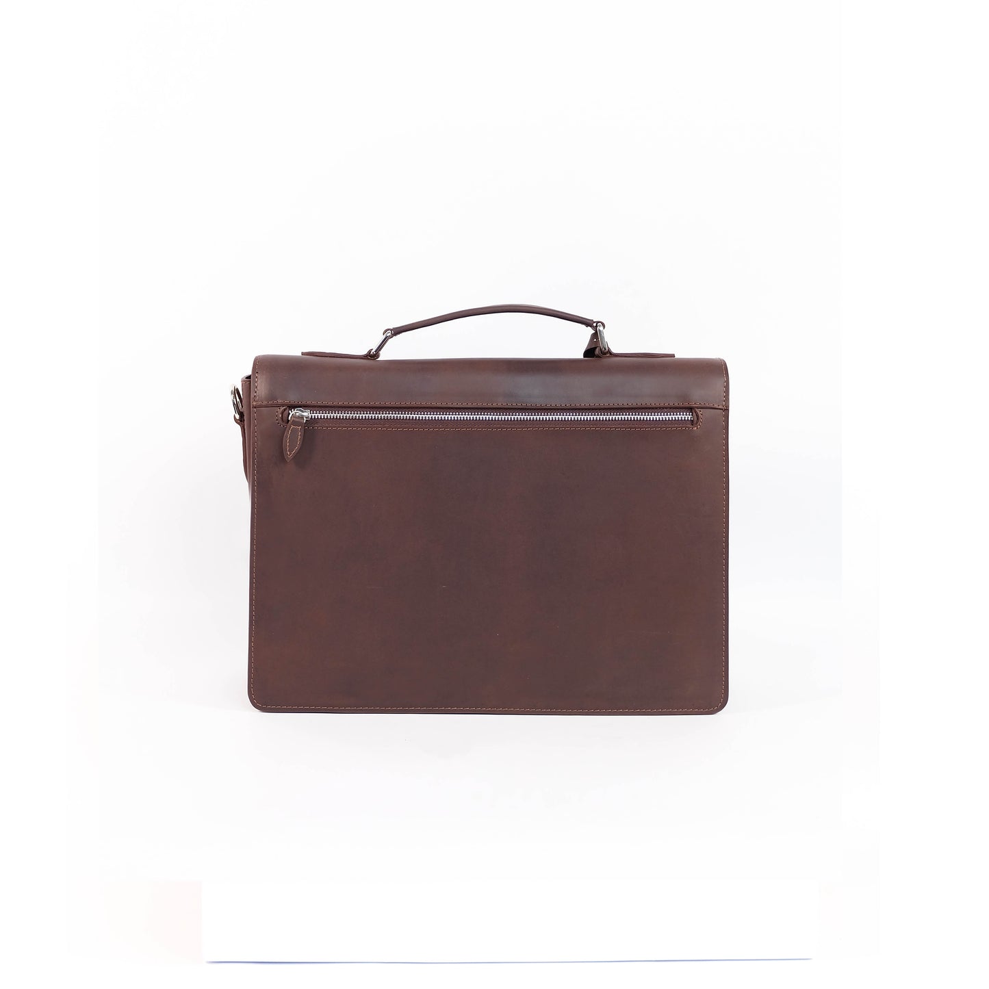 SULTAN Laptop Bag in Vintage Dark Brown Silver - Genuine Leather