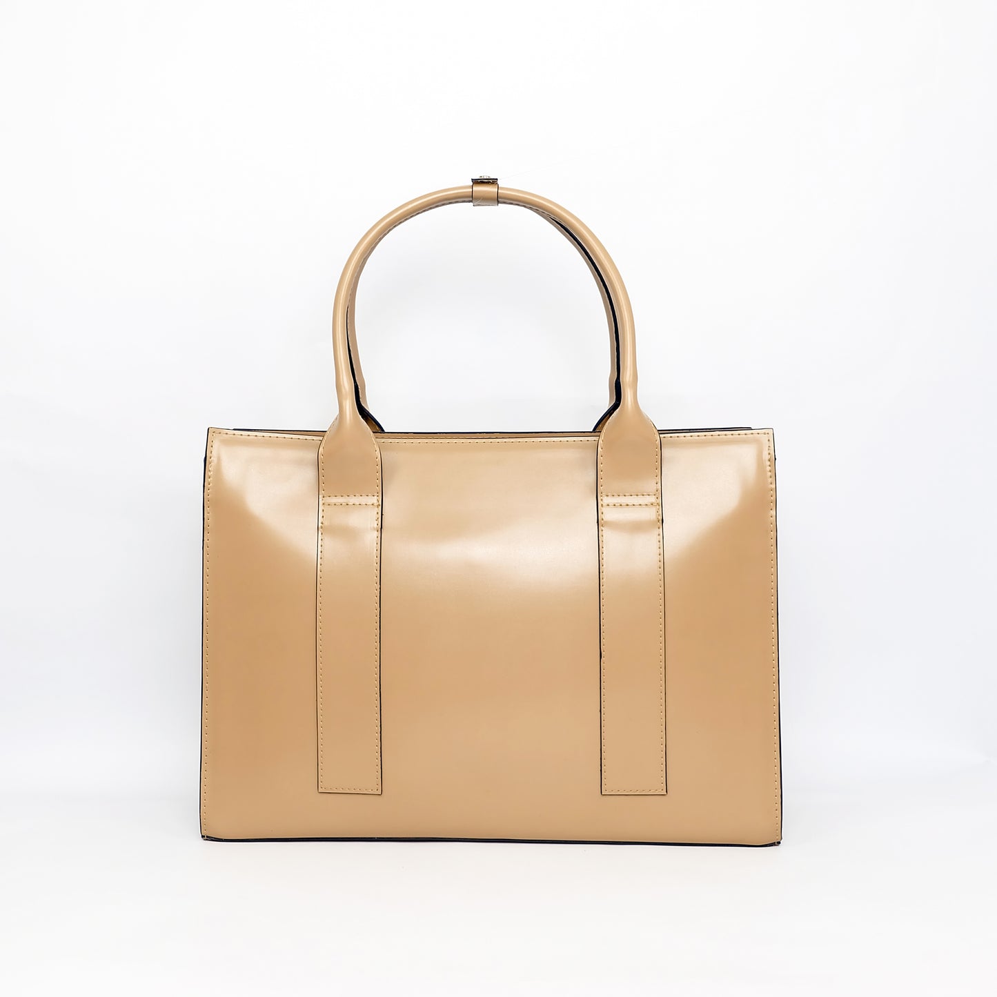 (CLEARANCE) AMIRA Laptop Tote Bag in Champagne - PU Leather