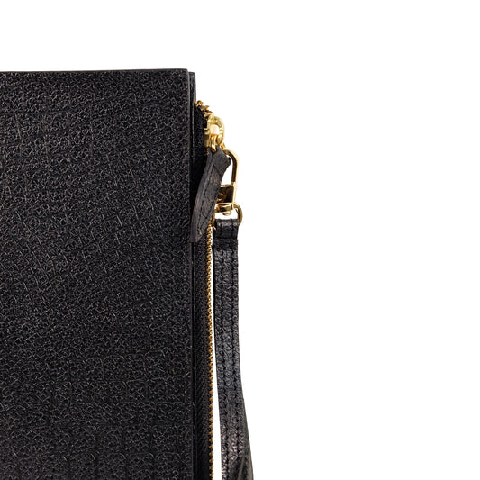 Silvia Long Cash/Card Wallet in Croco Black - Genuine Leather