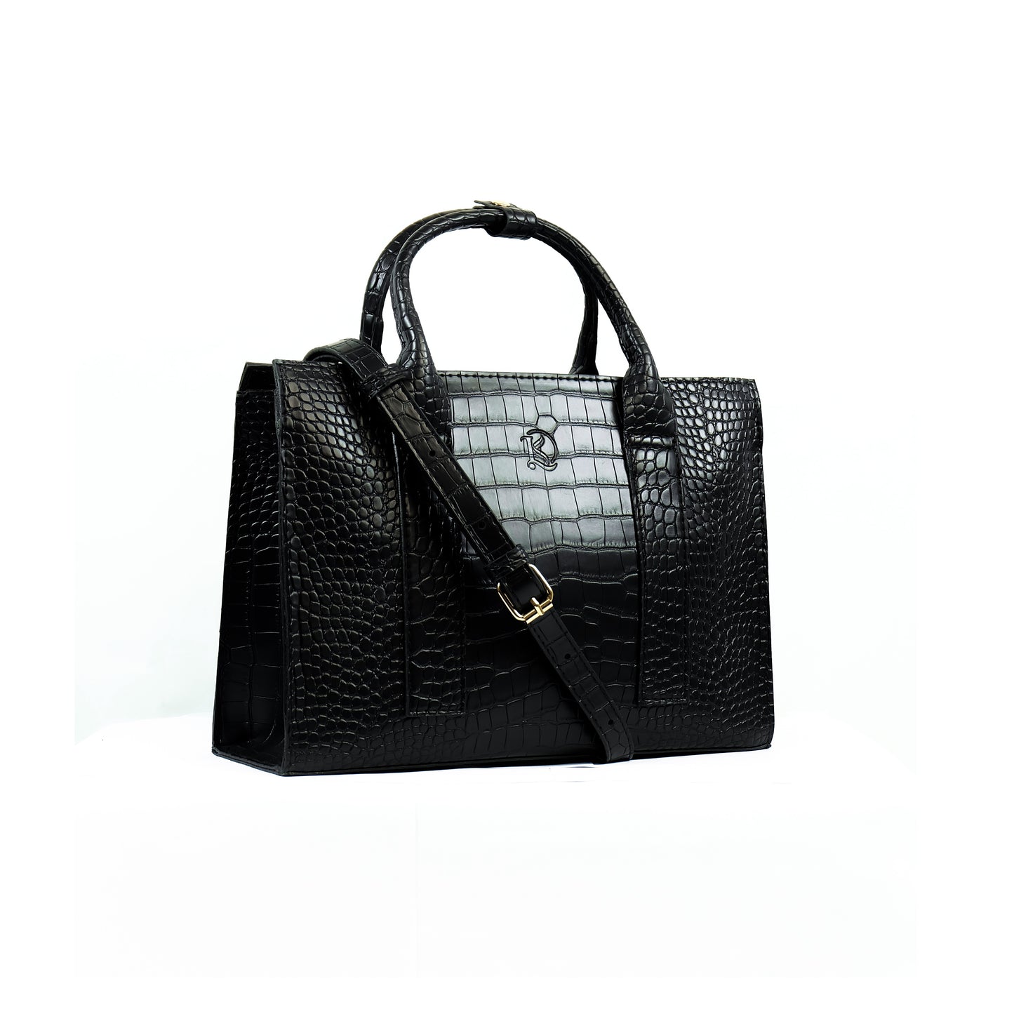 (CLEARANCE) SIERRA Bag in Croco Black - PU Leather