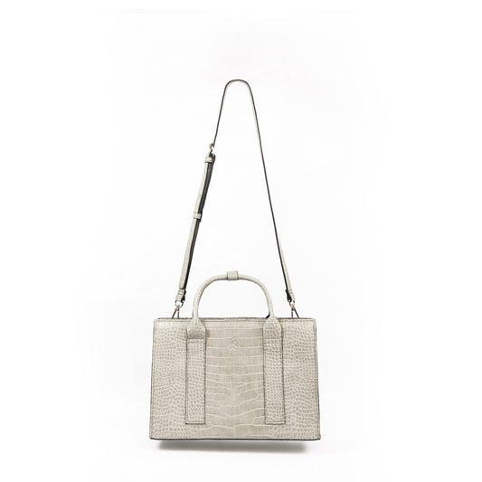 (CLEARANCE) SIERRA Bag in Croco Bone - PU Leather