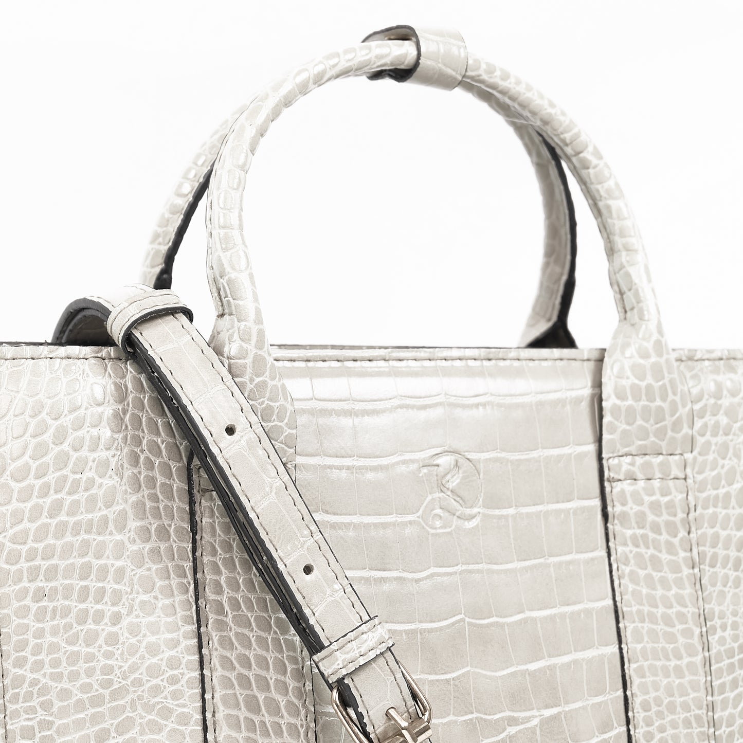 (CLEARANCE) SIERRA Bag in Croco Bone - PU Leather