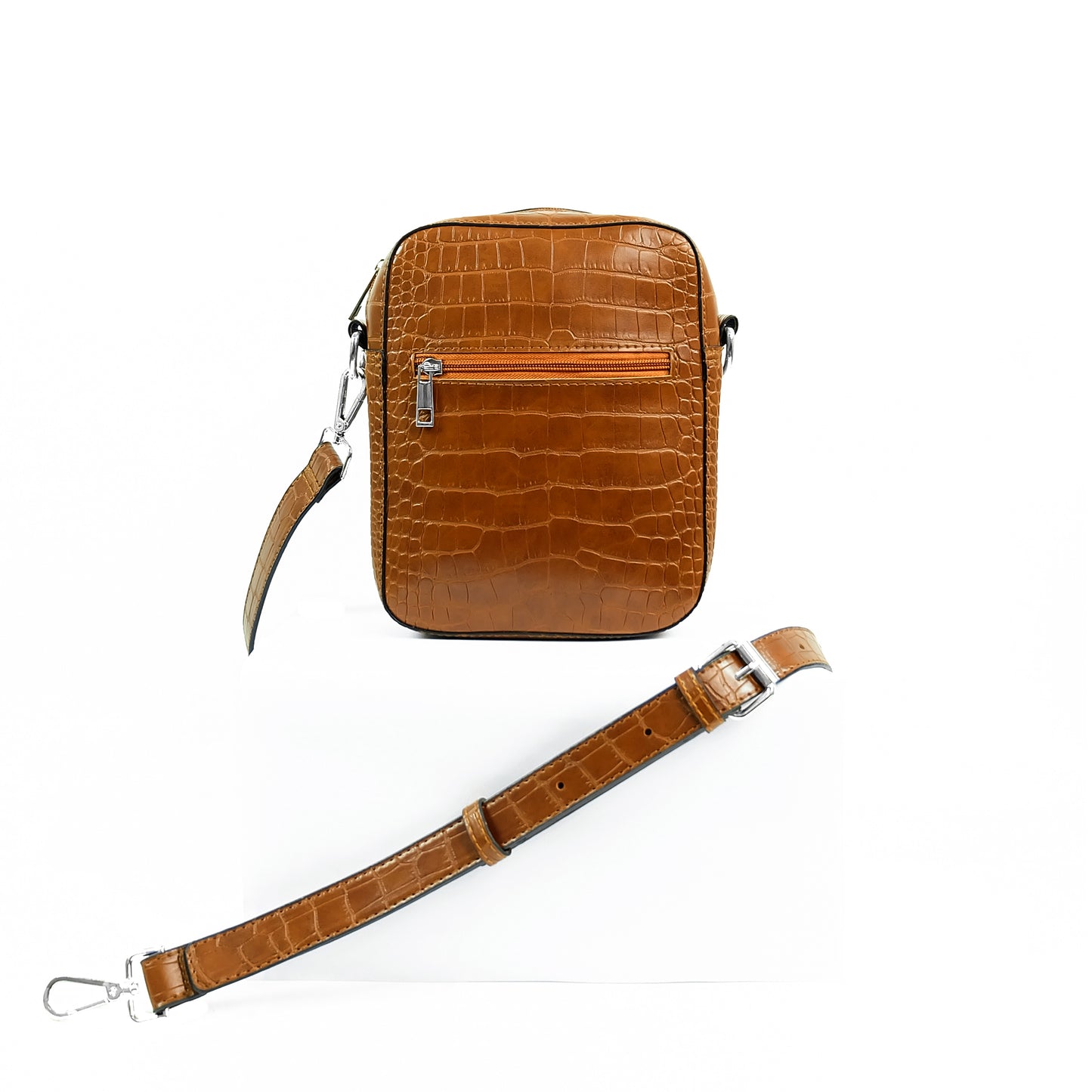 (CLEARANCE) TIKAS Bag in Croco Tan - PU Leather