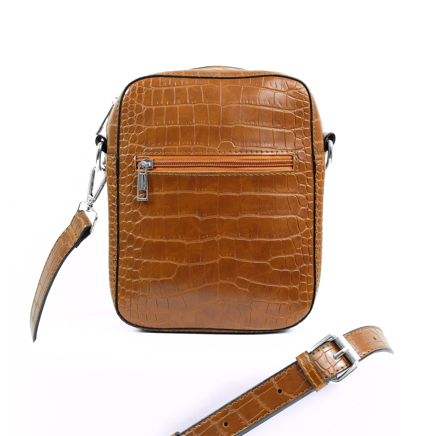 (CLEARANCE) TIKAS Bag in Croco Tan - PU Leather