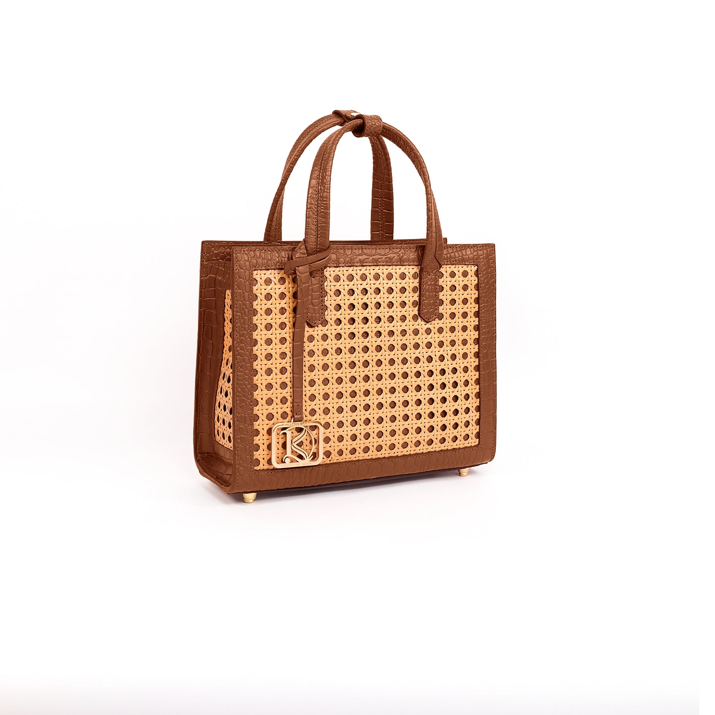 SAFIRA Square Bag in Croco Tan - Full Cowhide x Solihiya