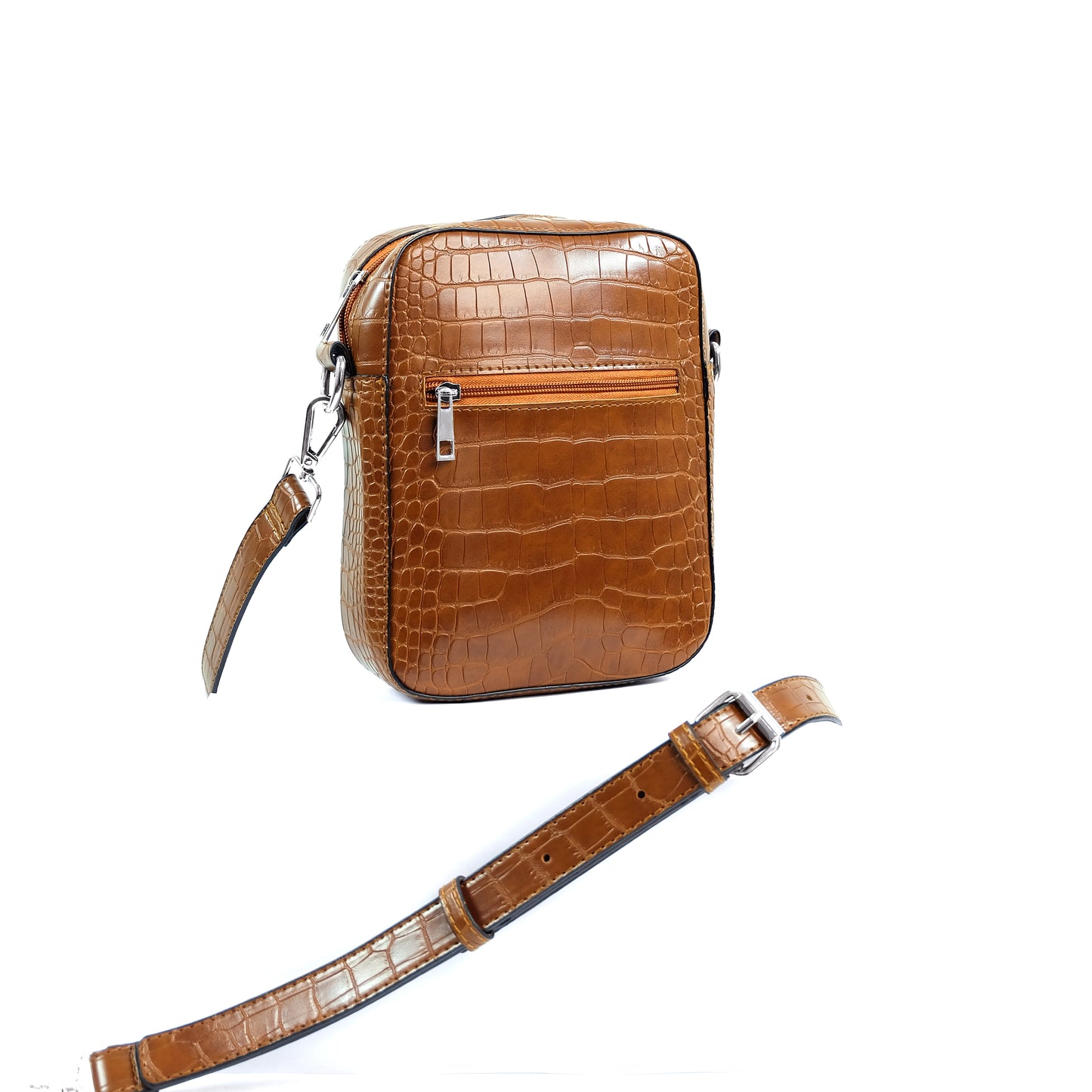 (CLEARANCE) TIKAS Bag in Croco Tan - PU Leather