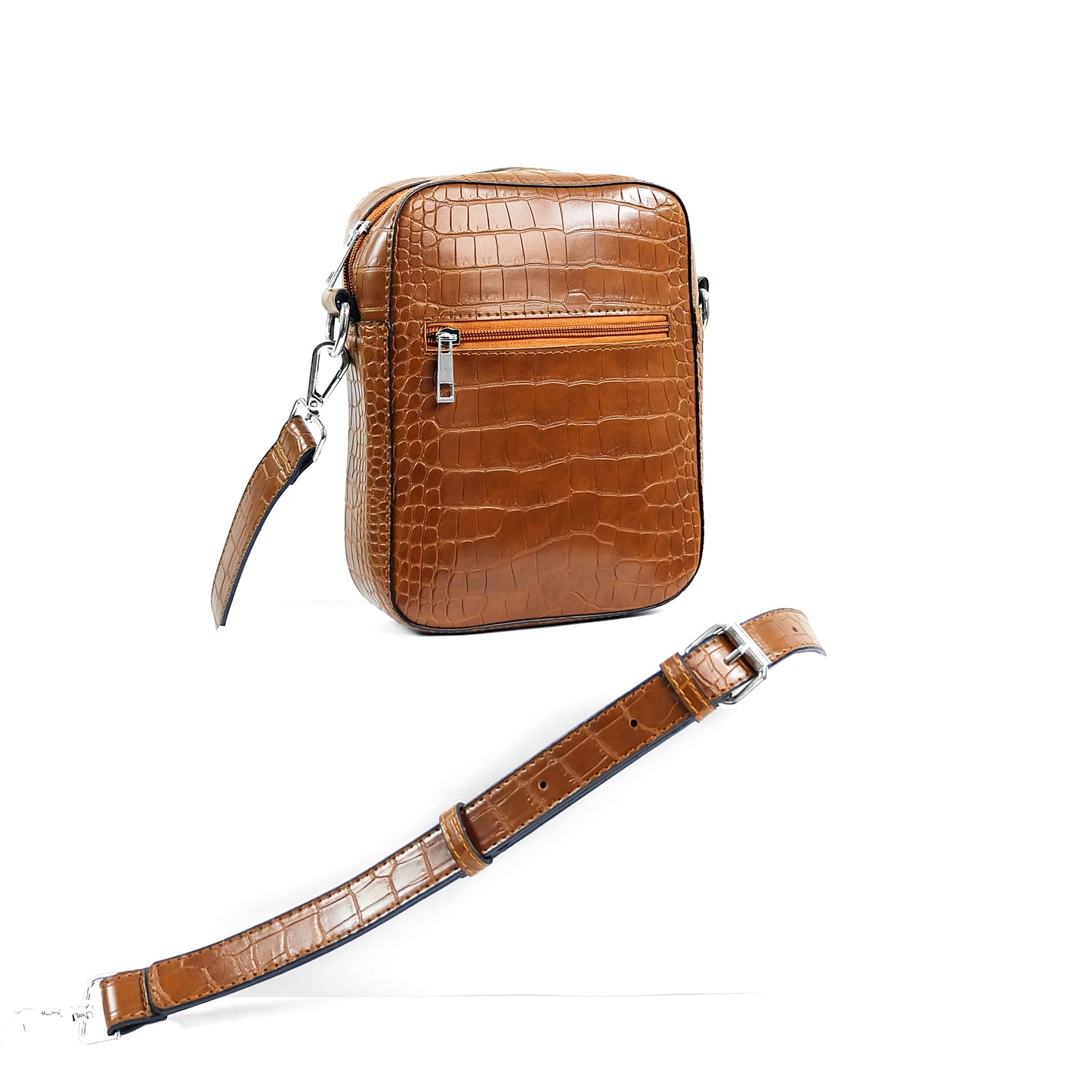 (CLEARANCE) TIKAS Bag in Croco Tan - PU Leather
