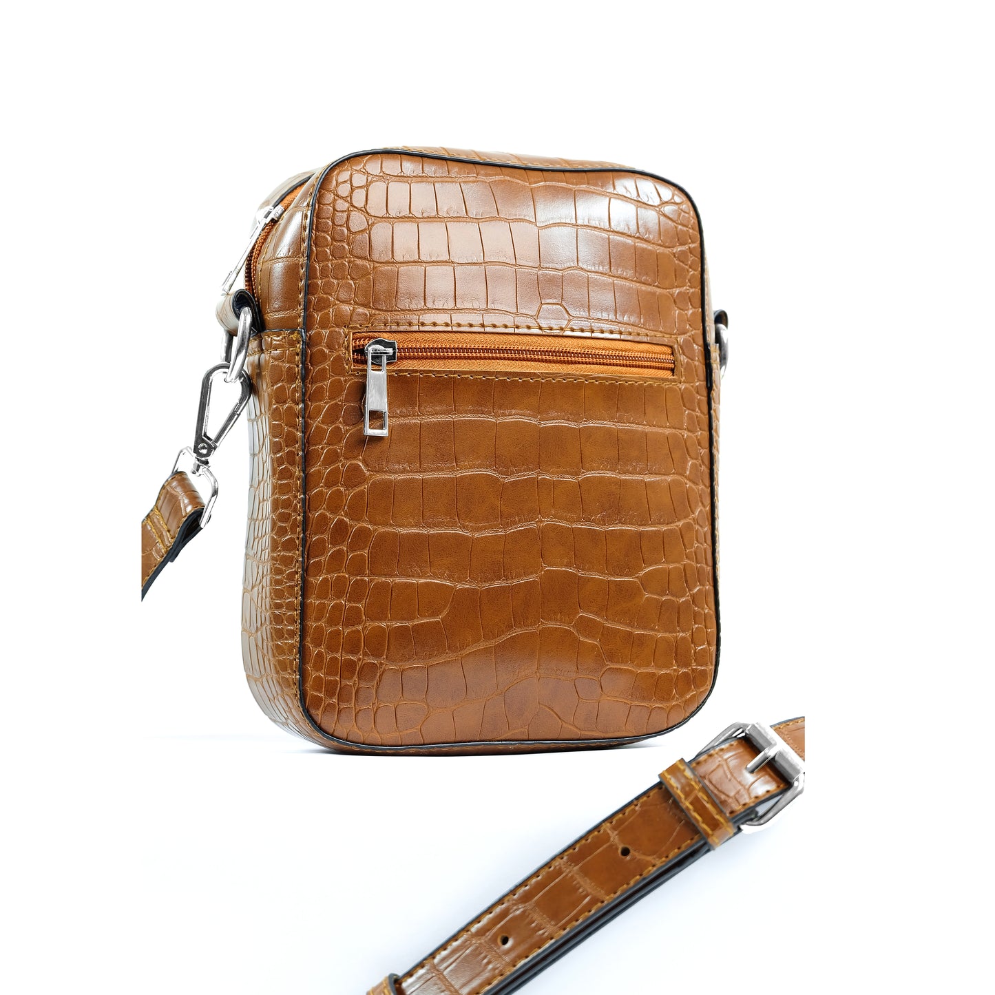 (CLEARANCE) TIKAS Bag in Croco Tan - PU Leather