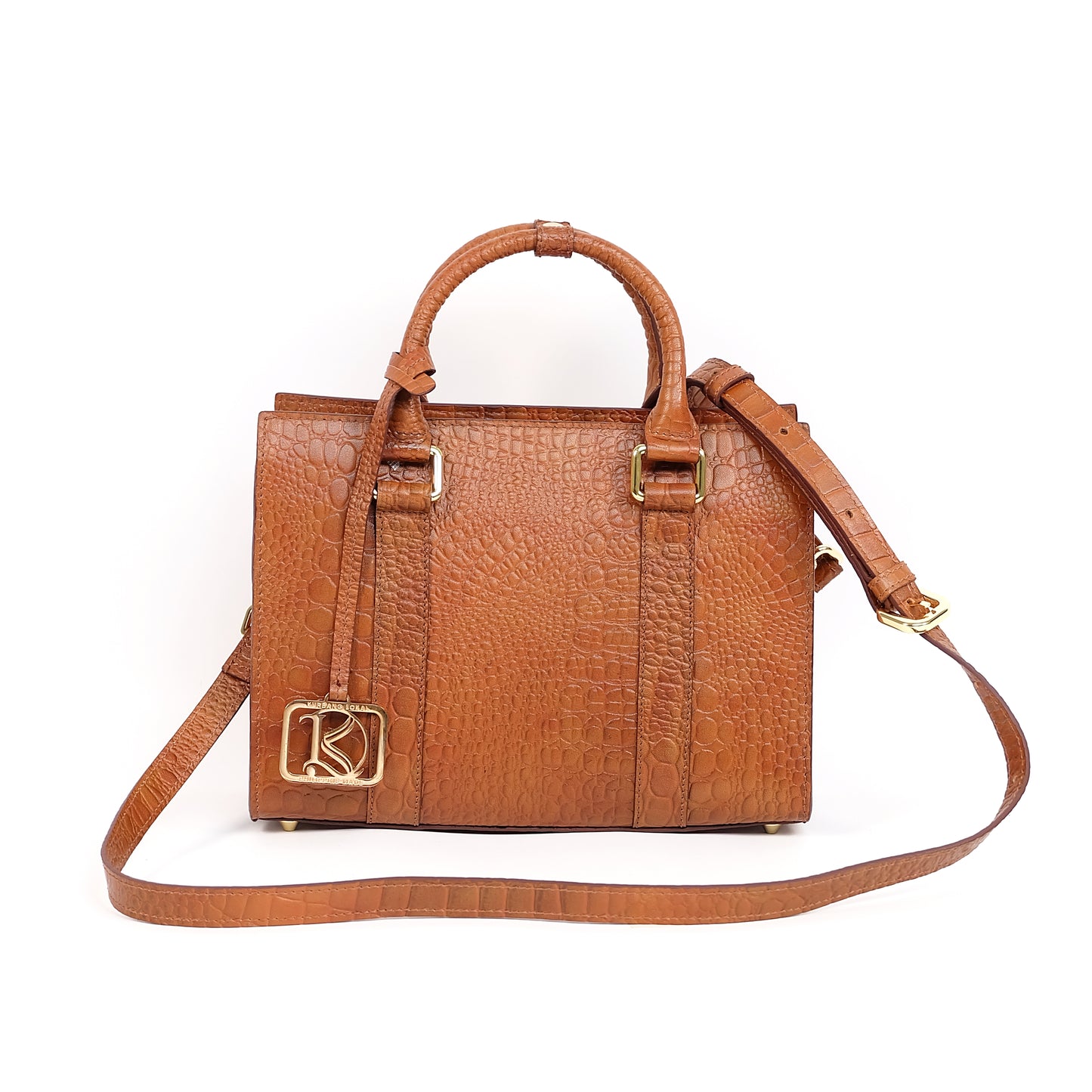 SAFIRA Mini Bag in Croco Tan - Genuine Leather