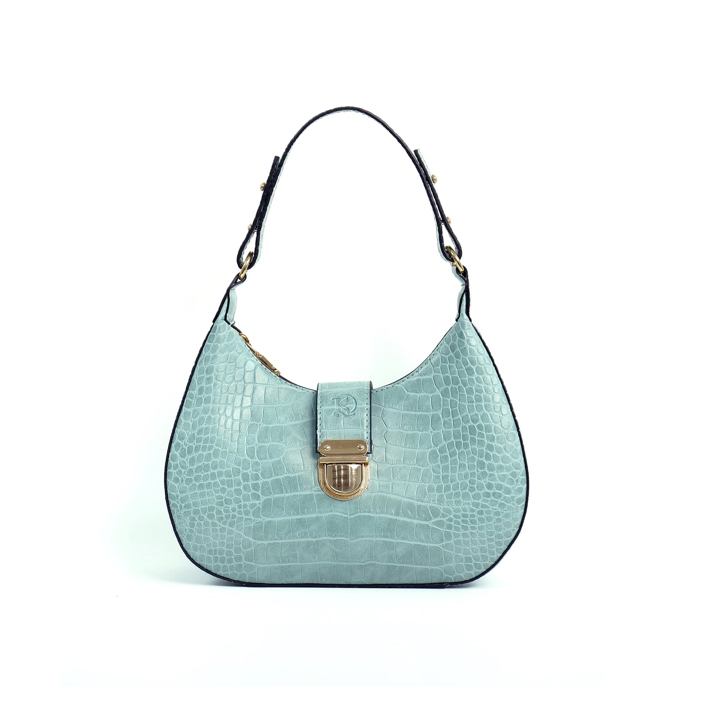(CLEARANCE) LUNA Bag in Croco Mint - PU Leather
