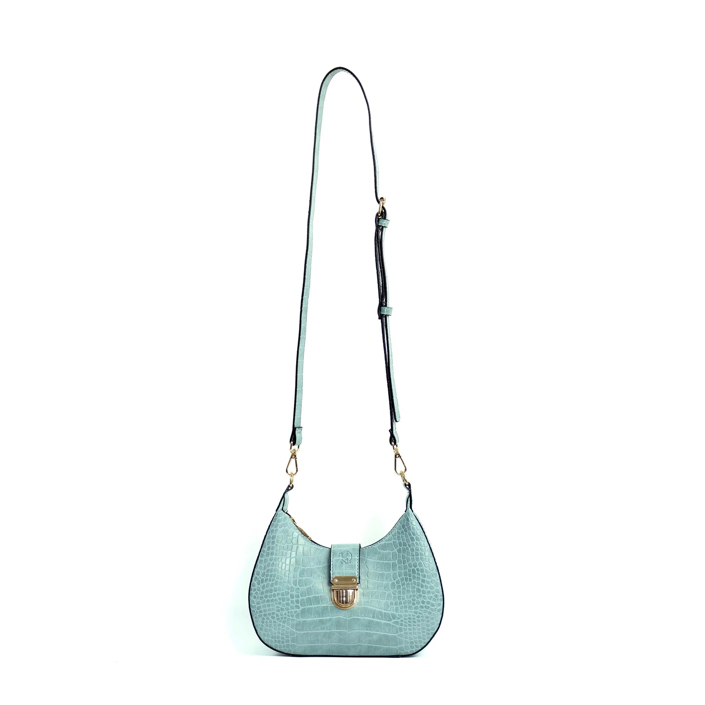 (CLEARANCE) LUNA Bag in Croco Mint - PU Leather