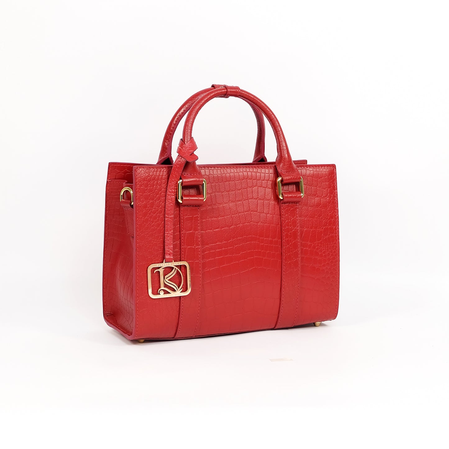 SAFIRA Mini Bag in Croco Red - Genuine Leather