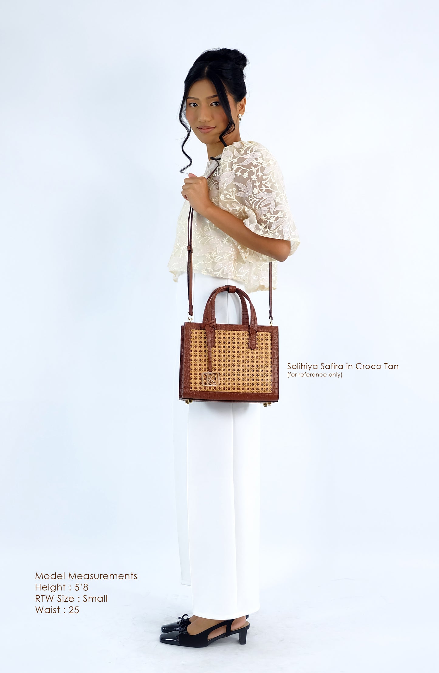 SAFIRA Square Bag in Croco Red - Full Cowhide x Solihiya