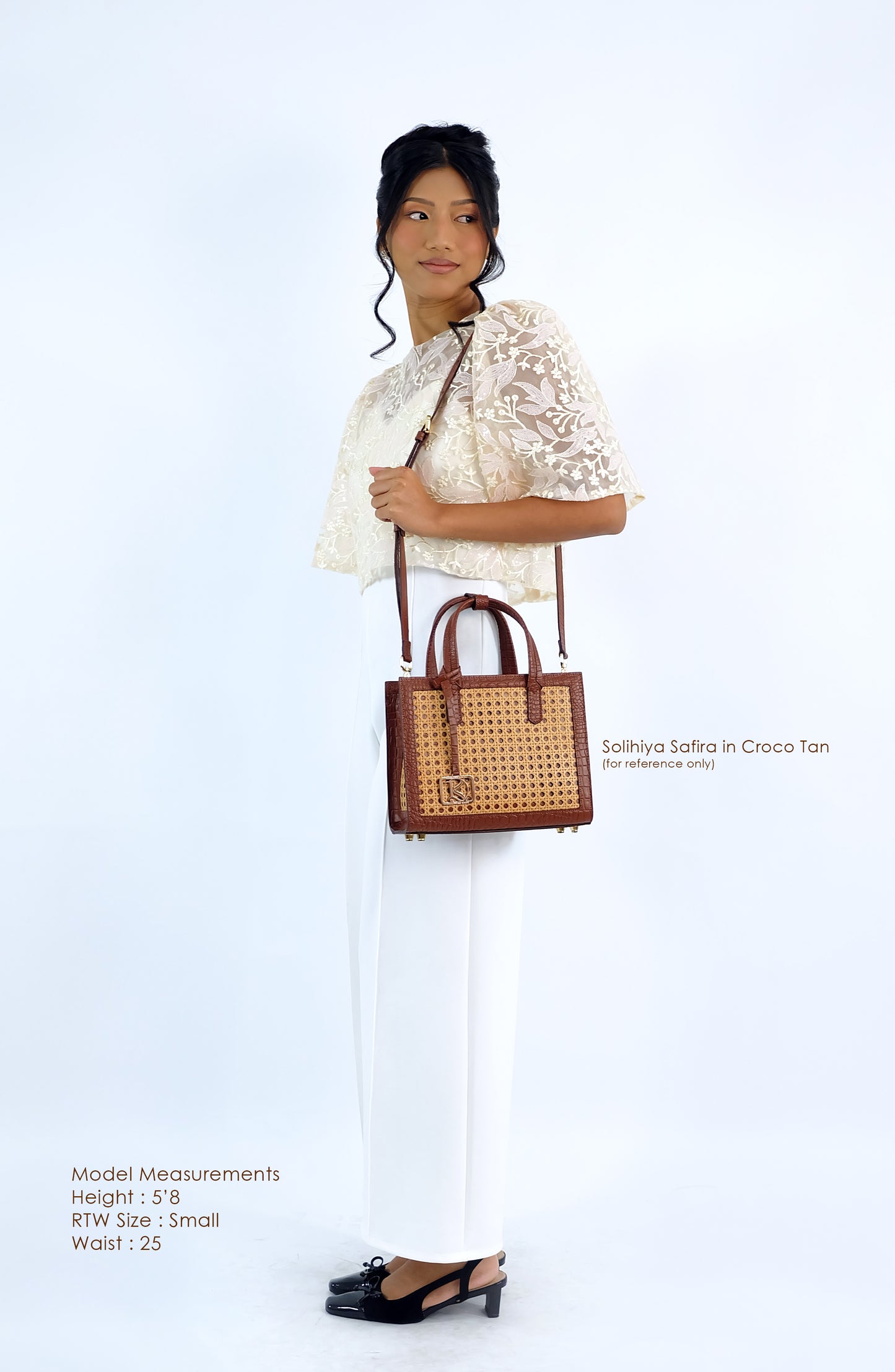 SAFIRA Square Bag in Croco Red - Full Cowhide x Solihiya