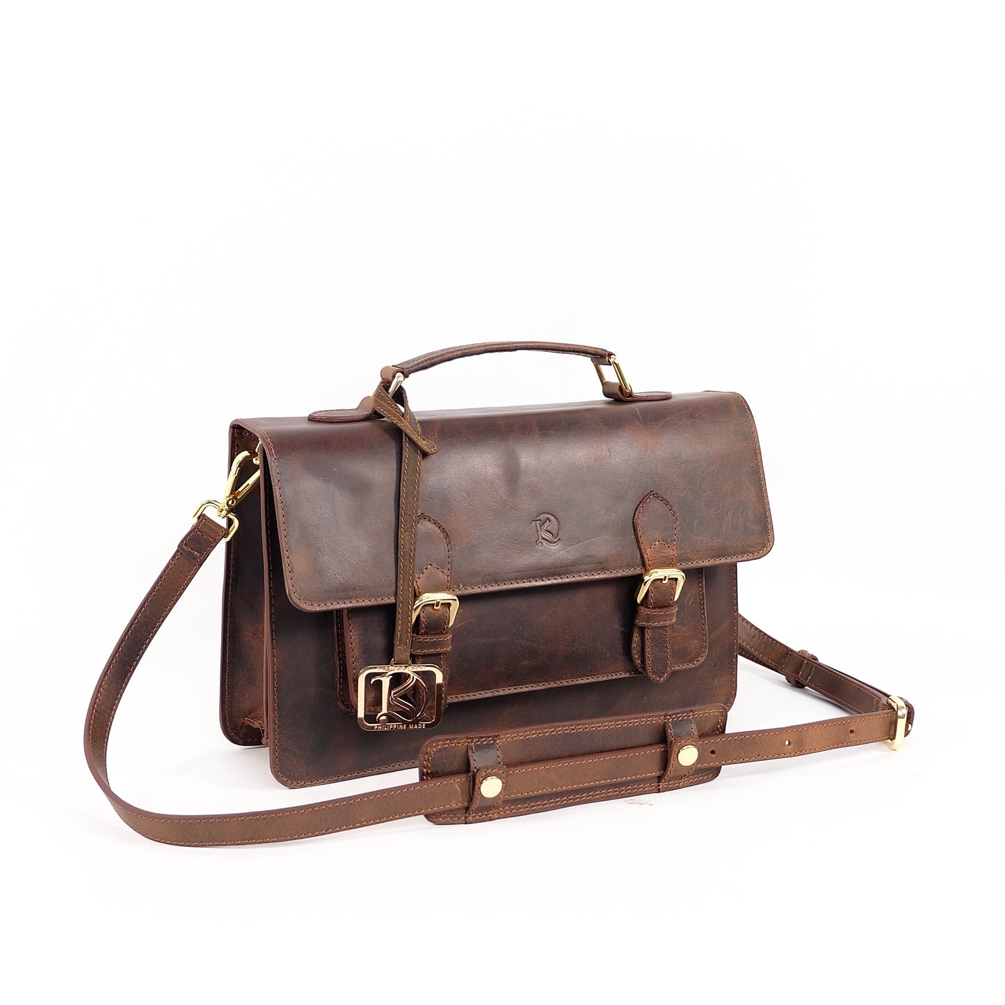 MAHARLIKA Backpack in Distressed Oil Brown - Genuine Leather
