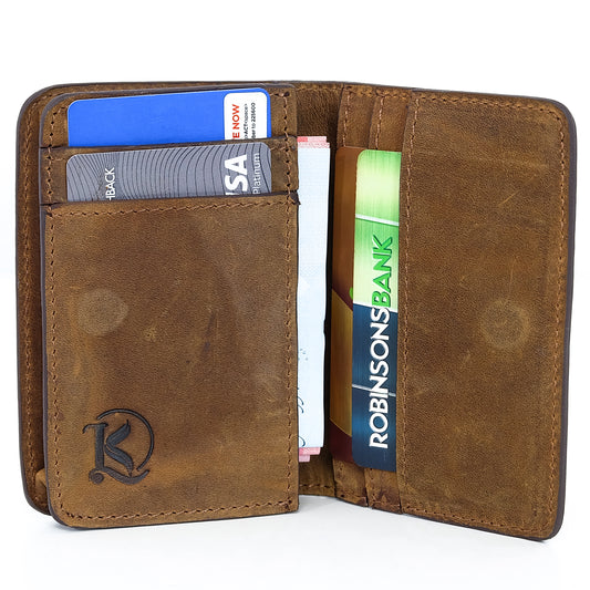 Baltazar Card Holder Wallet in Vintage Light Tan