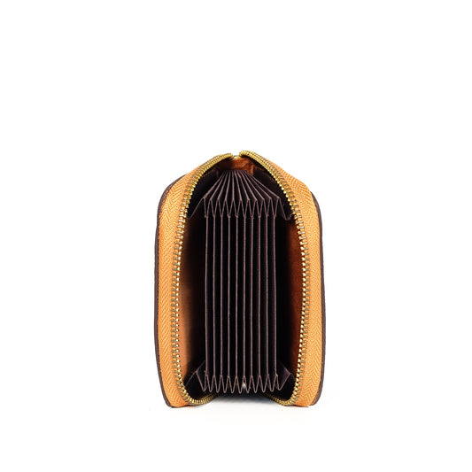 Hiraya Accordion-Type Card Holder in Grained Tan - Genuine Leather