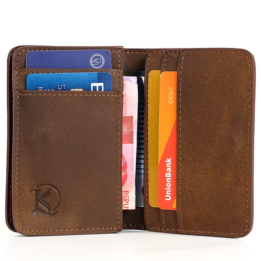 Baltazar Card Holder Wallet in Vintage Dark Brown