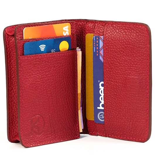 Baltazar Card Holder Wallet in Grained Berry