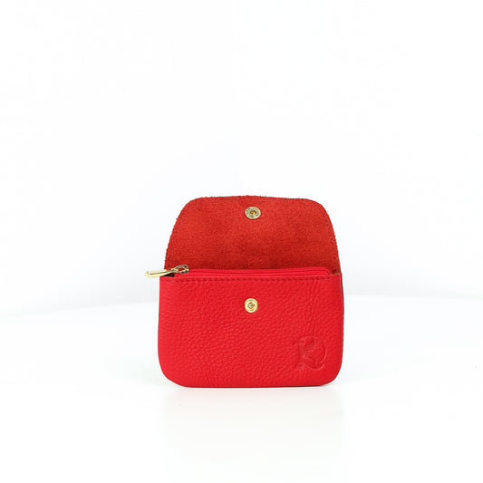 Andres Coin Pouch in Grained New Grained Red (Matte) - Genuine Leather