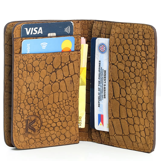 Baltazar Card Holder Wallet in Croco Vintage Light Tan