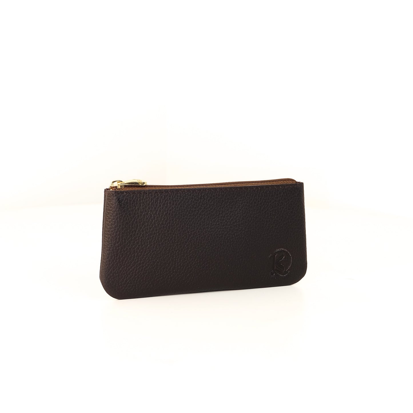 Alejandro Basic Pouch in Grained Dark Brown - Genuine Leather
