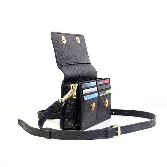 Maricar Multi-use Bag in Grained Black - PU Leather