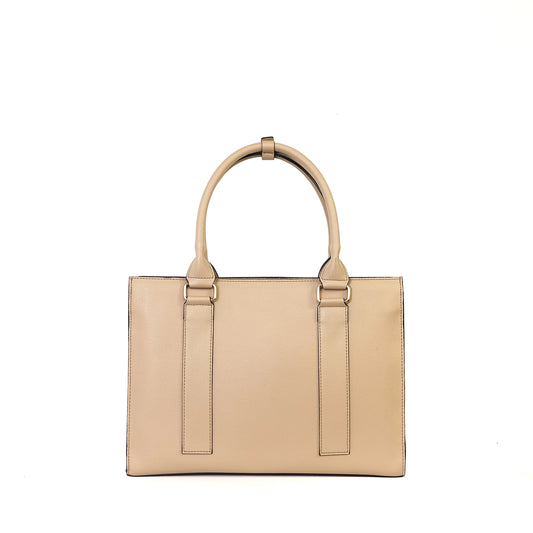 AMIRA 2.0 Laptop Tote Bag in Grained Sand (Gold Hardware) - PU Leather