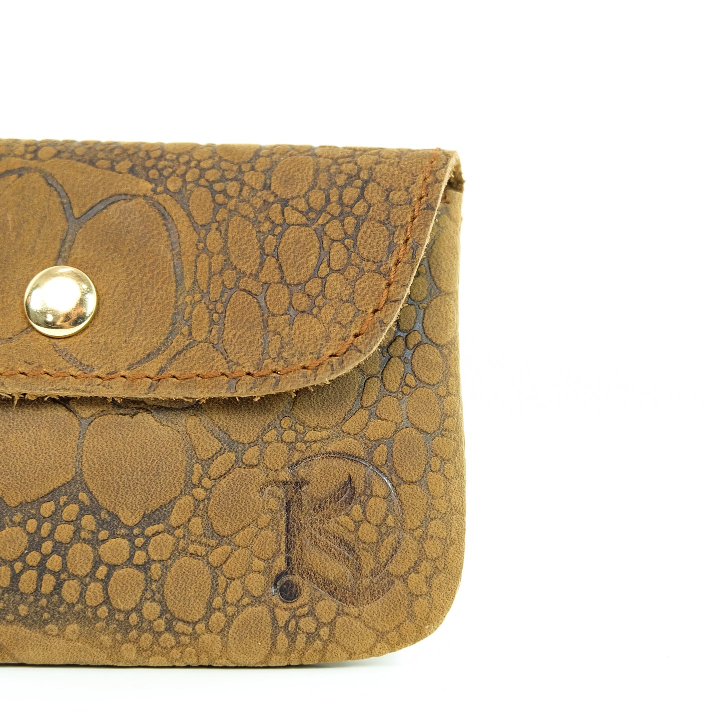 Andres Coin Pouch in Vintage Croco Tan - Genuine Leather