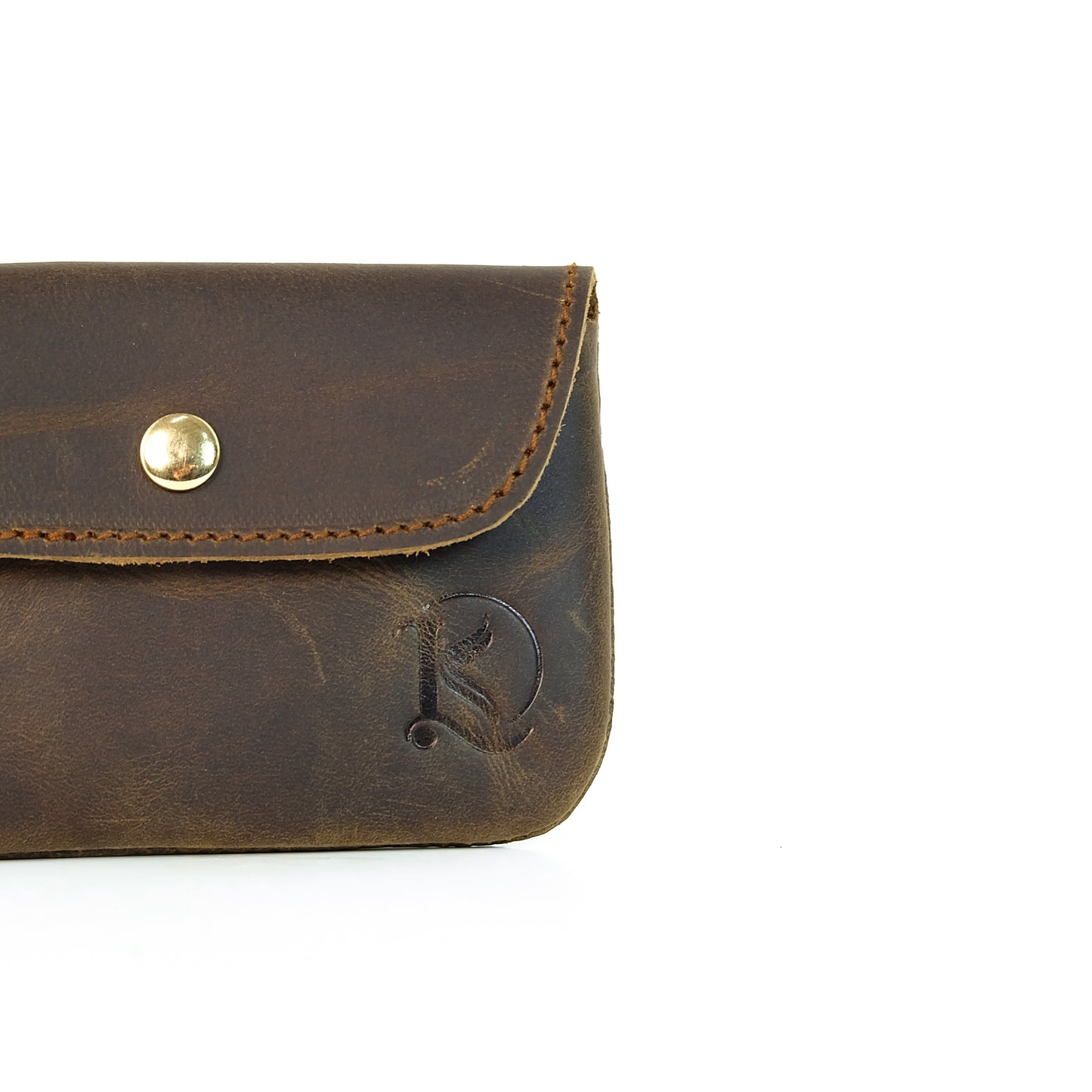 Andres Coin Pouch in Vintage Dark Brown - Genuine Leather