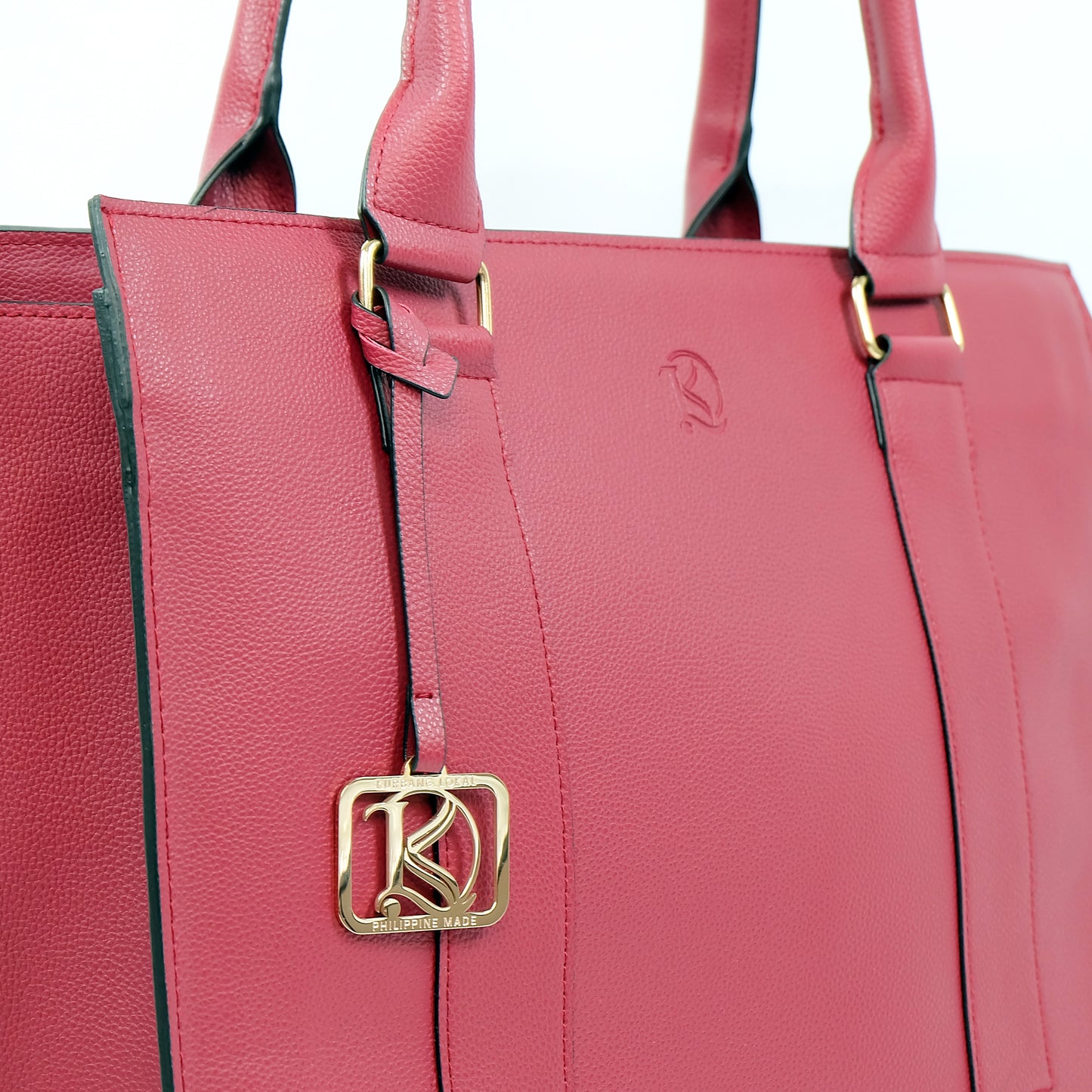 AMIRA 2.0 Laptop Tote Bag in Grained Berry (Gold Hardware) - PU Leather