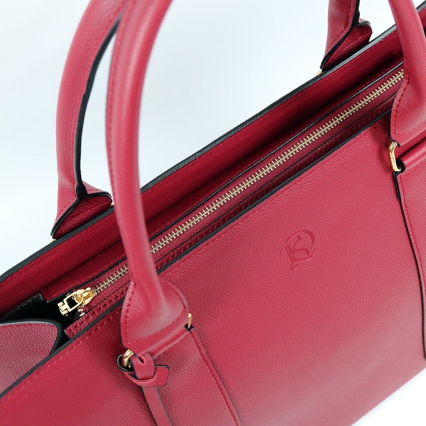 AMIRA 2.0 Laptop Tote Bag in Grained Berry (Gold Hardware) - PU Leather