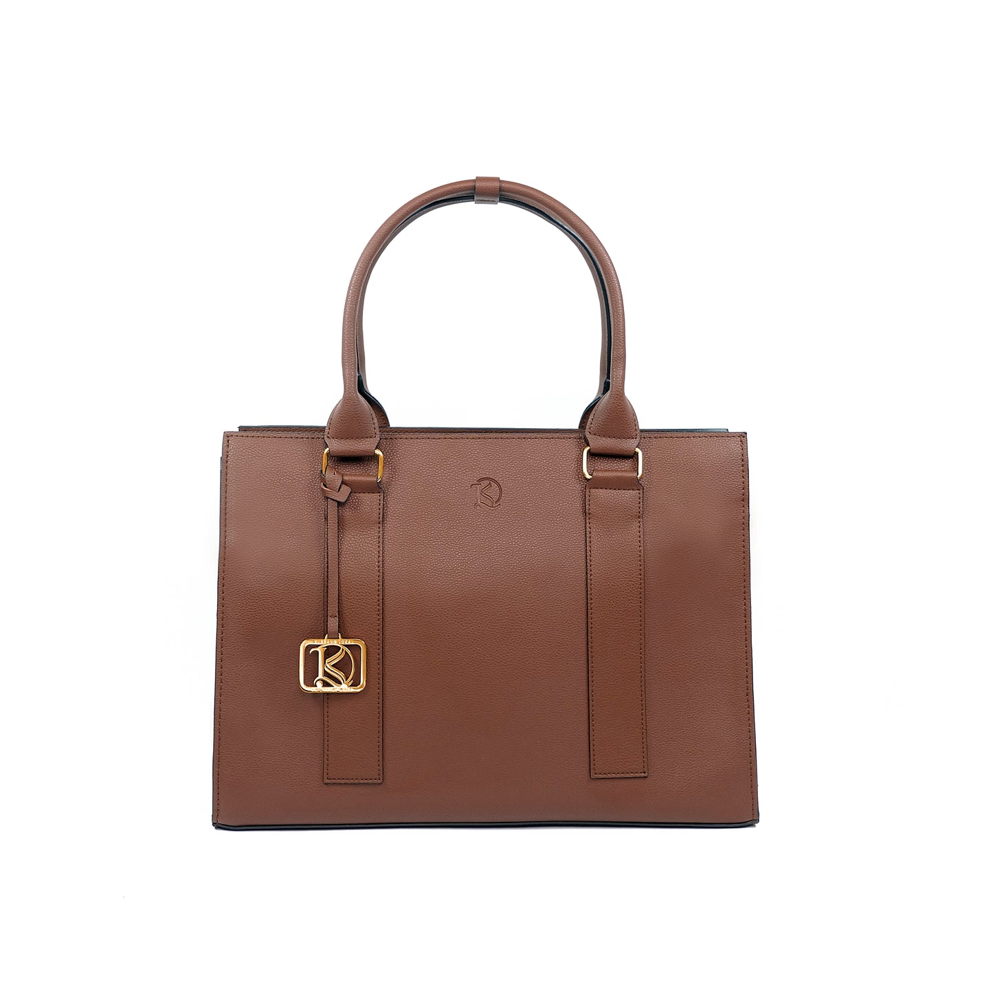 AMIRA 2.0 Laptop Tote Bag in Grained Choco (Gold Hardware) - PU Leather