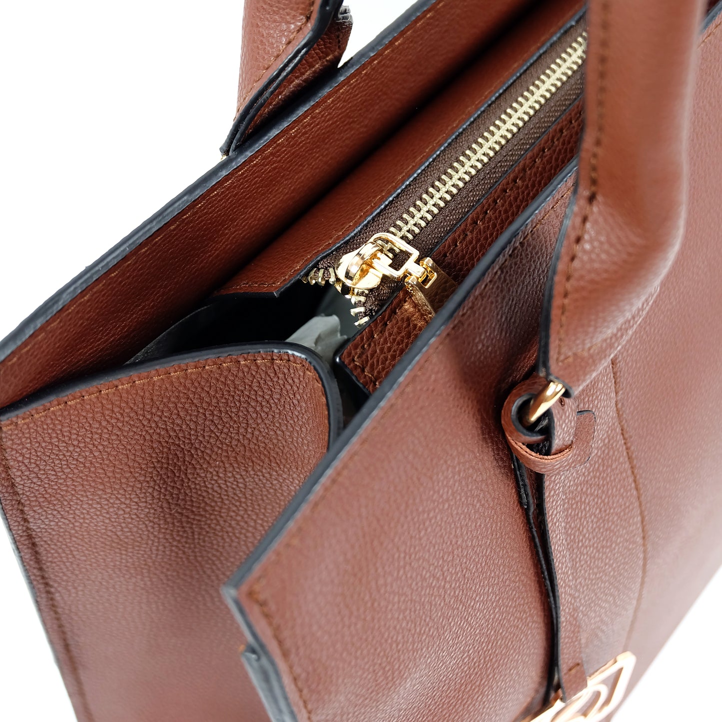 AMIRA 2.0 Laptop Tote Bag in Grained Choco (Gold Hardware) - PU Leather