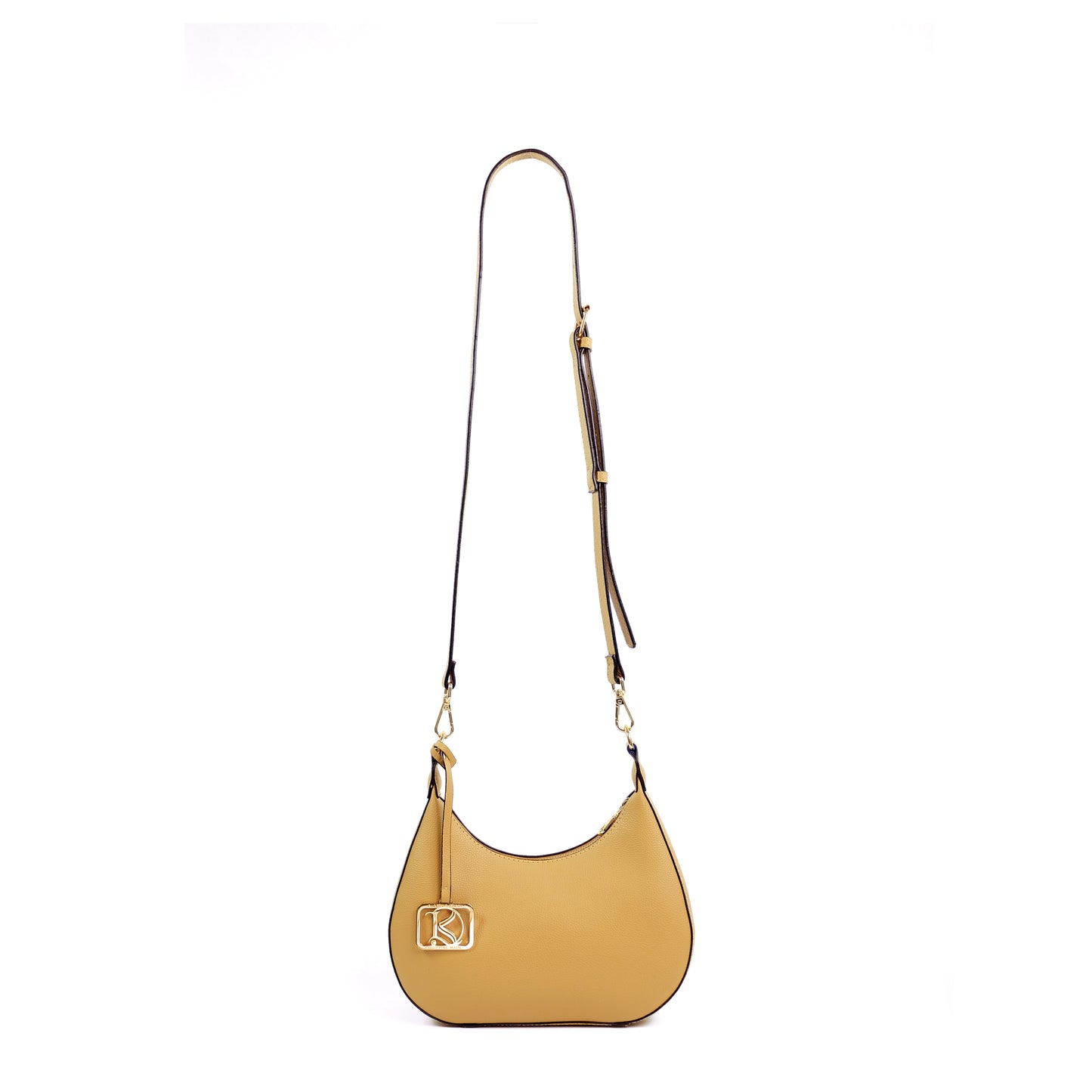 SOL Crescent Hobo Bag in Grained Beige - PU Leather