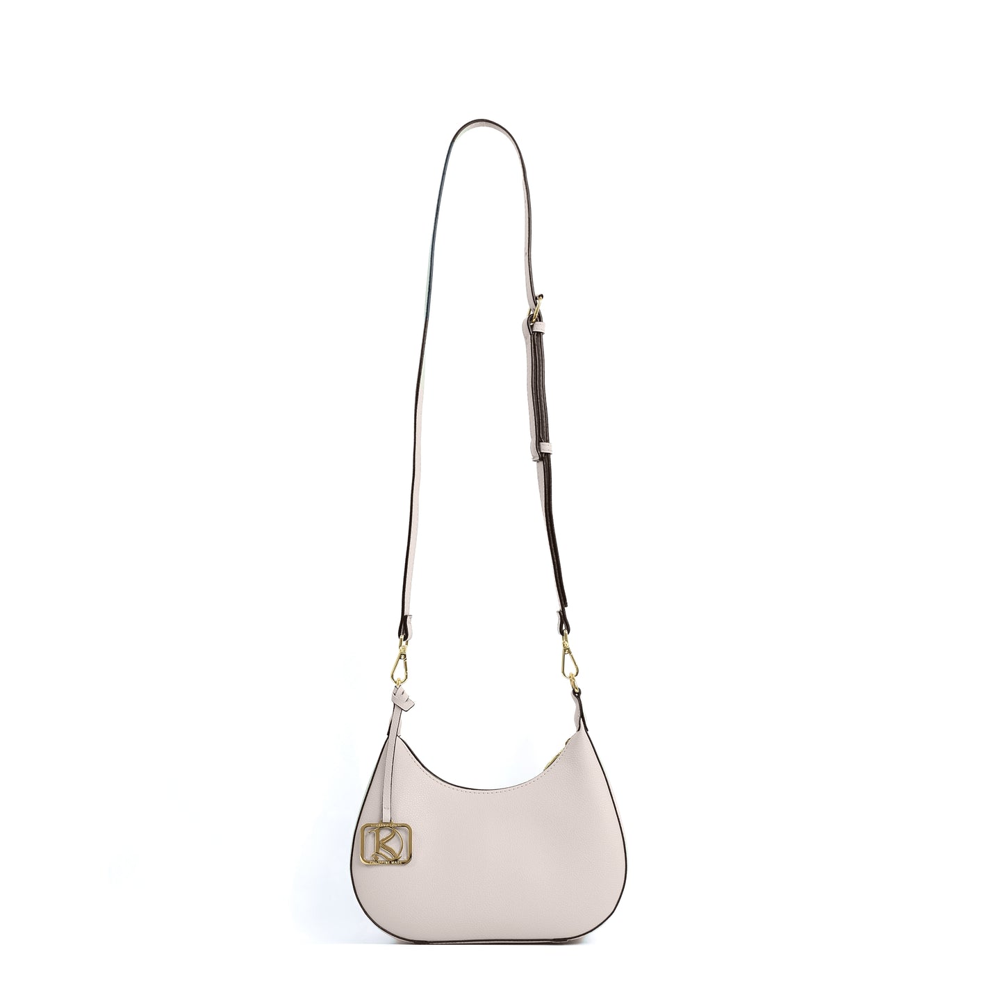 SOL Crescent Hobo Bag in Grained Bone - PU Leather