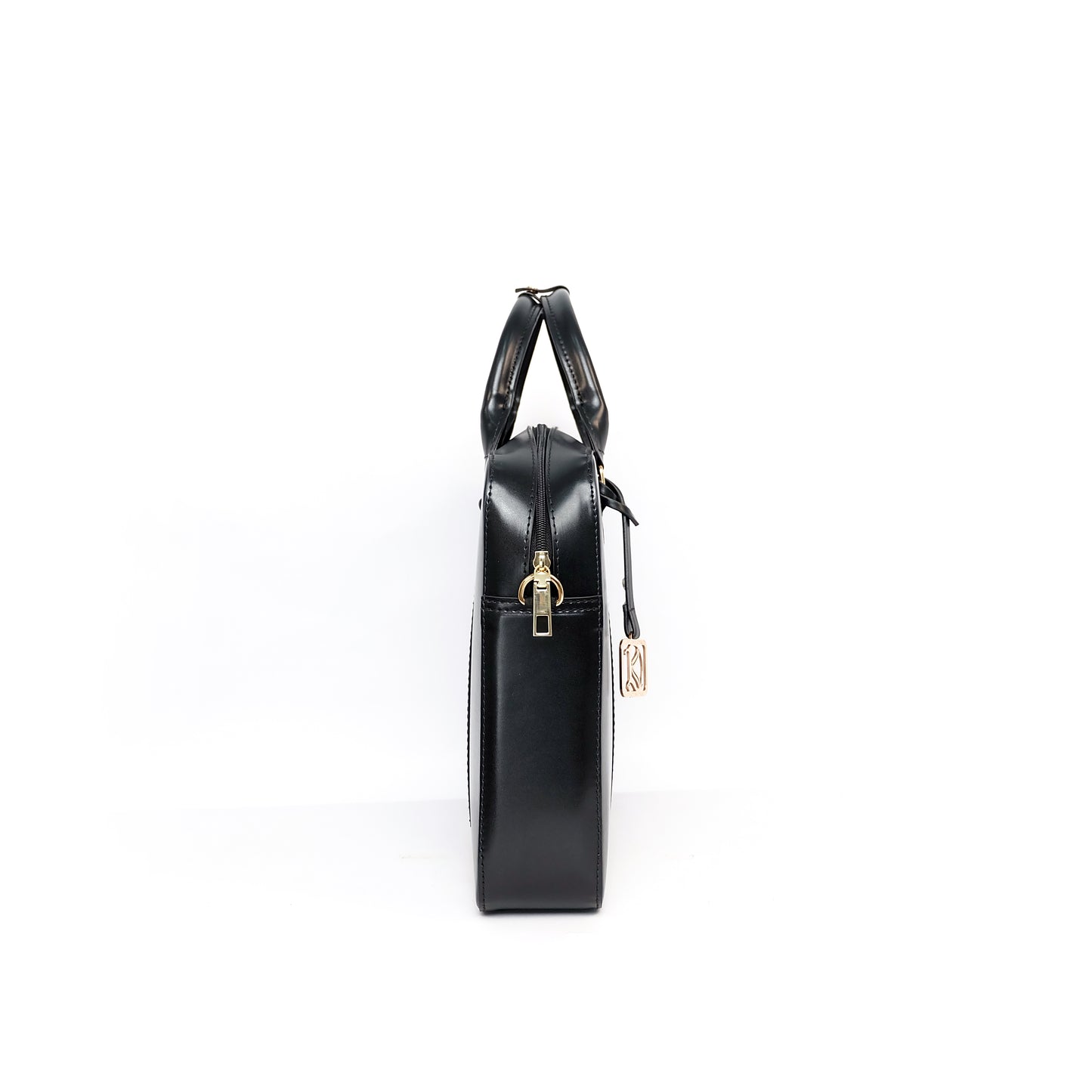 RAJAH Laptop Bag in Jet Black (Gold Hardware) - PU Leather