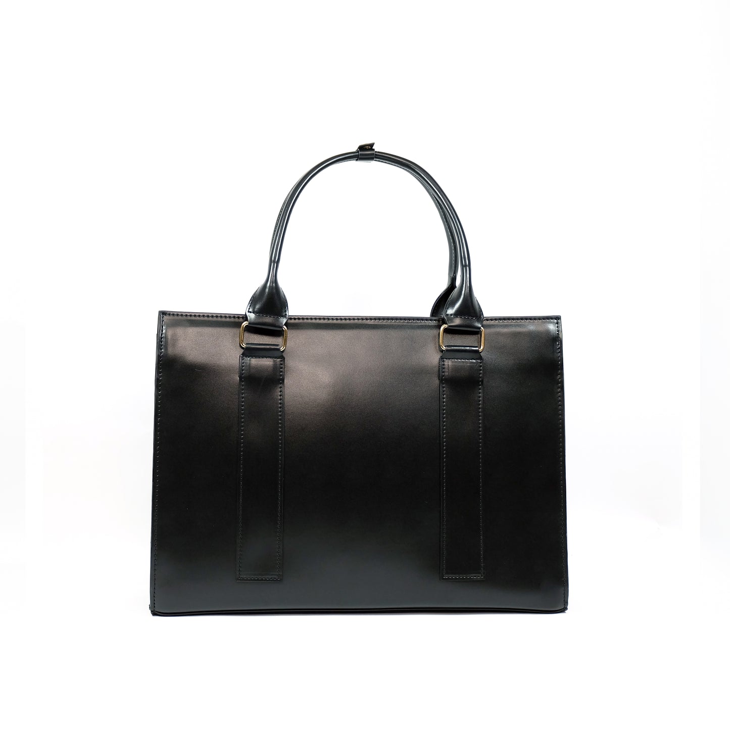 AMIRA 2.0 Laptop Tote Bag in Jet Black (Gold Hardware) - PU Leather