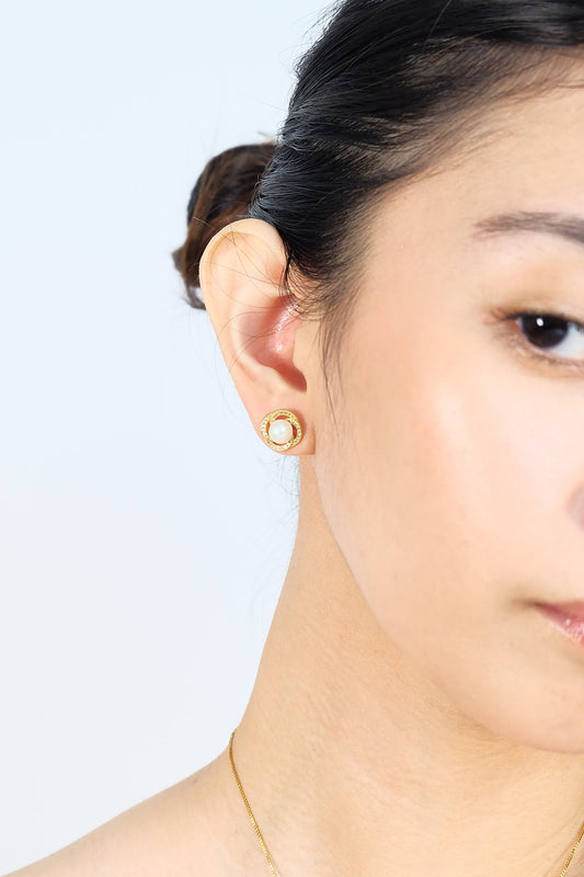 Interlocking Halo Pearl CZ Set - Fresh Water Palawan Pearls