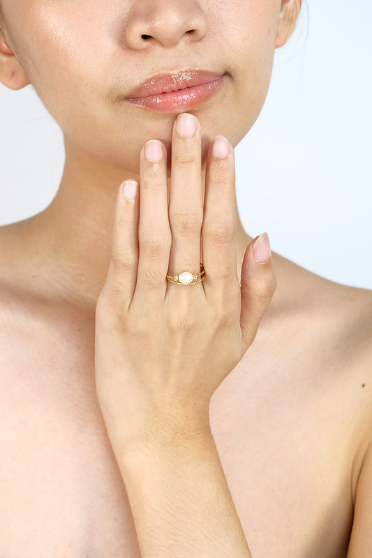 Twisted Mini Pearl Open Ring - Fresh Water Palawan Pearls