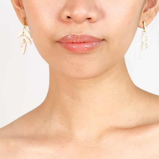 Minimalist Leaf Drop Earrings - Polymer Clay