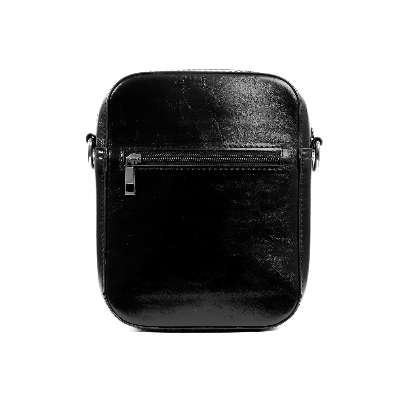 (CLEARANCE) TIKAS Bag in Oil Black - PU Leather