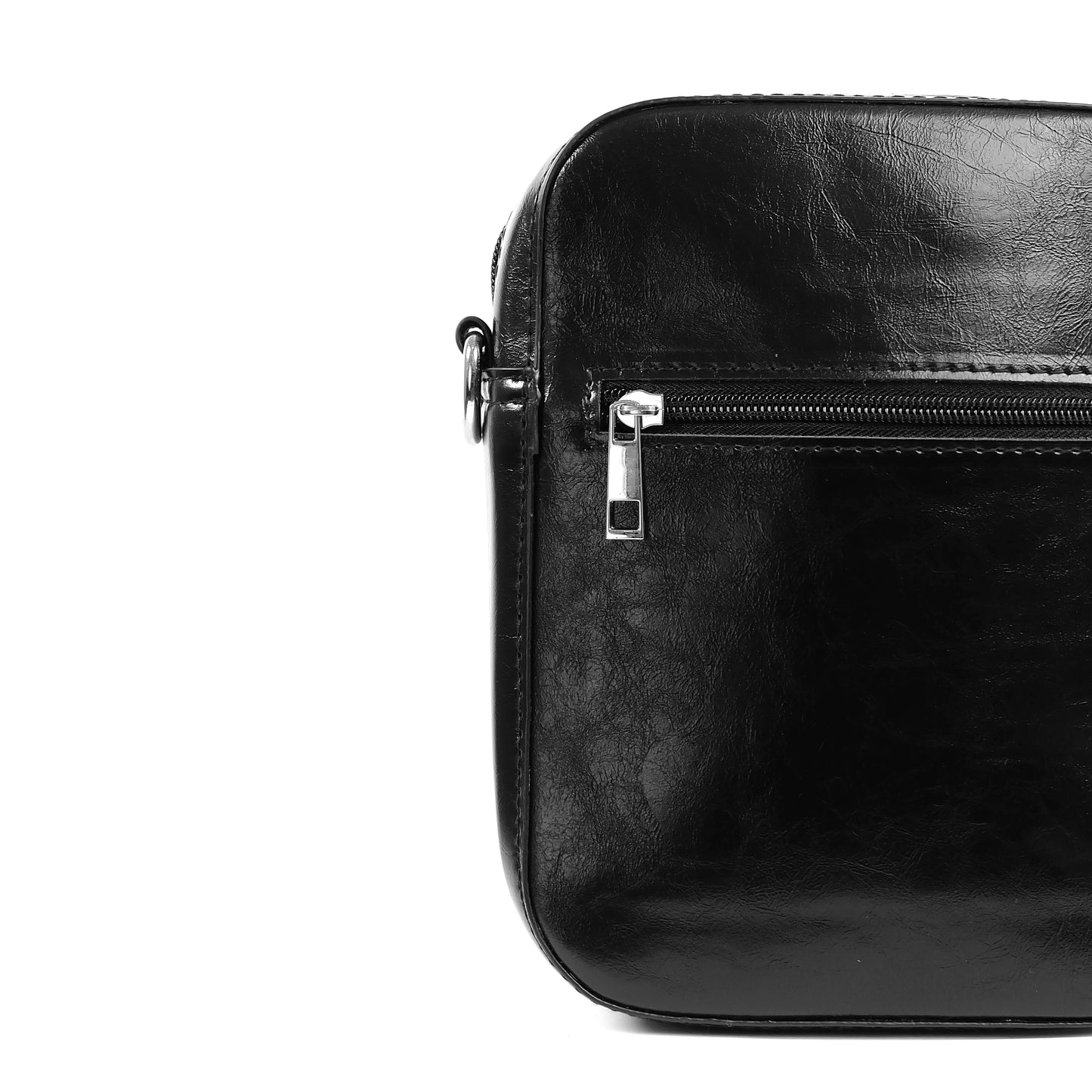 (CLEARANCE) TIKAS Bag in Oil Black - PU Leather