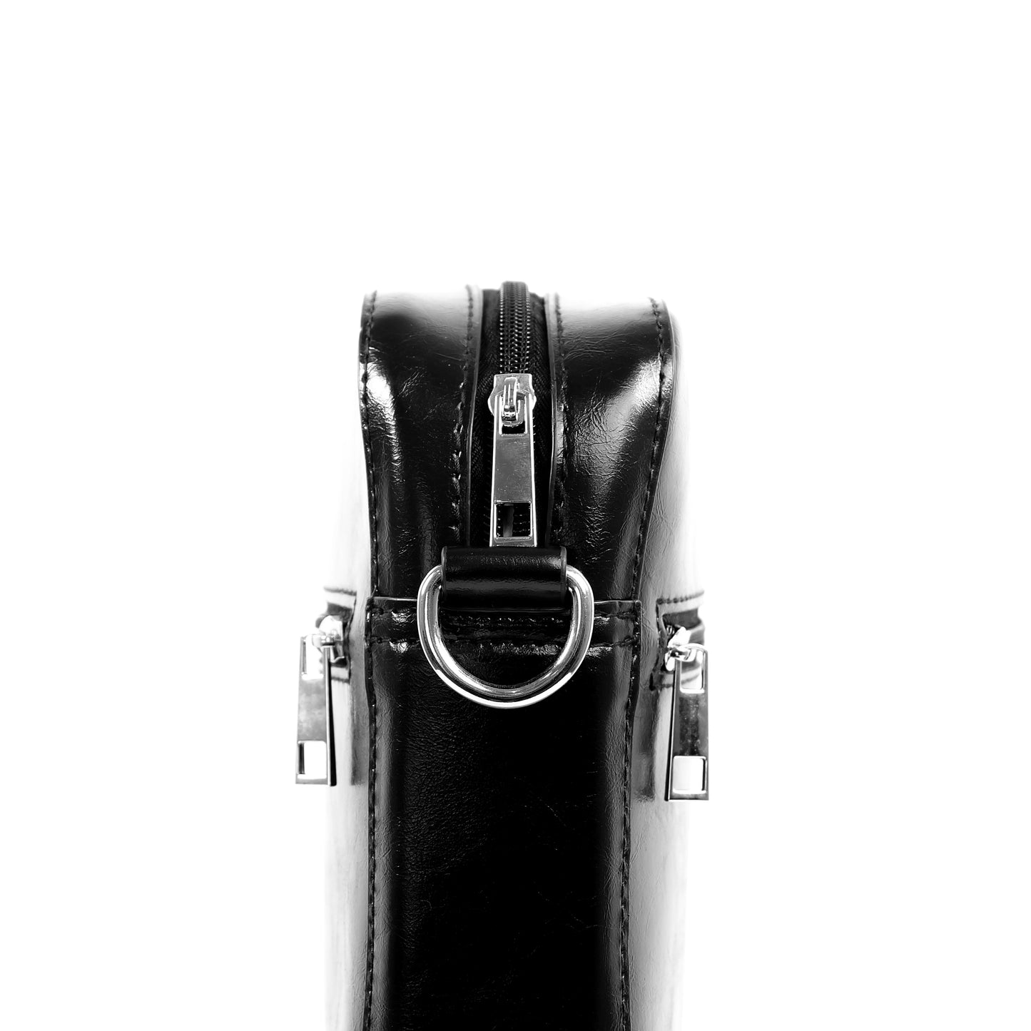 (CLEARANCE) TIKAS Bag in Oil Black - PU Leather