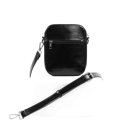 (CLEARANCE) TIKAS Bag in Oil Black - PU Leather
